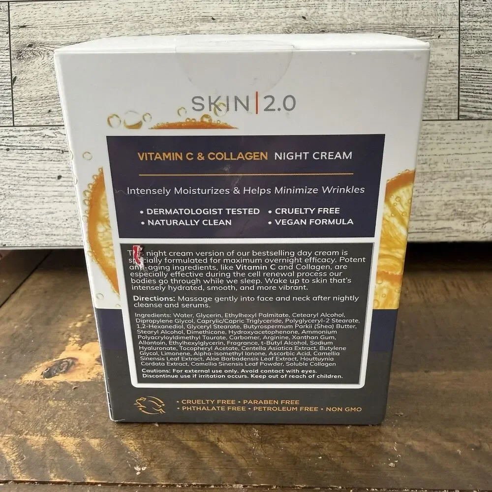 SKIN 2.0 VITAMIN C & COLLAGEN NIGHT CREAM 1.69 OZ / 50 ML Firms and Lifts New